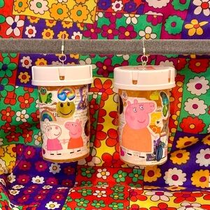 Handmade pill bottle earrings